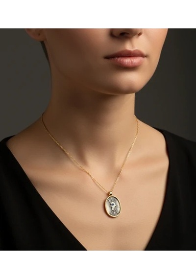 G&a Jewels - Koruyucu Işık - 925 Ayar Oksitli Yaldız Altın Kaplama Gümüş Kolye Altın - Gümüş 40+5 Cm G&a Jewels - Koruyucu Işık - 925 Ayar Oksitli Yaldız Altın Kaplama Gümüş Kolye Altın - Gümüş 40+5 Cm