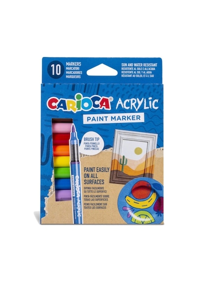 Carioca Akrilik Paint Marker Su Bazlı Fırça Uçlu 10 Lu 45281