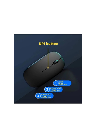 Şarjlı Mouse 2.4ghz Usb Wireless Ve Bluetooth Lu Sessiz Mat Siyah Diğer