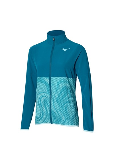 Mizuno Charge Printed Jacket Erkek Yağmurluk Mavi