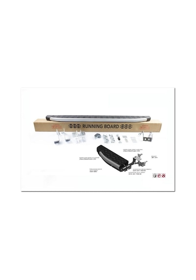 Omsa Line Ford Connect Yan Basamak 2014 Sonrası Blackline Mat Alüminyum Alınlı Yan Koruma Basamak