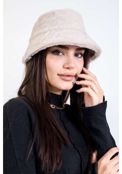 Ladycolor Lady Color Yumuşak Dokulu Bucket Şapka Krem