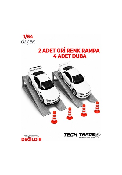 1/64 Ölçek Diorama 2 Adet Gri Rampa + 4 Adet Duba