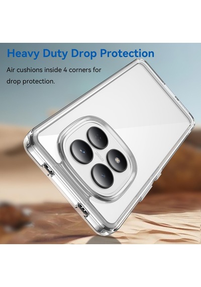 Caseonn Xiaomi Redmi Note 15 Pro Plus Kılıf Kamera Korumalı Darbe Emici Şeffaf Arka Kapak Tam Şeffaf