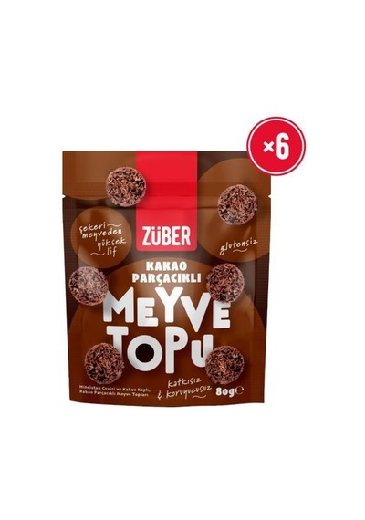 Meyve Topu Kakao Parçacıklı 80g X 6 Adet