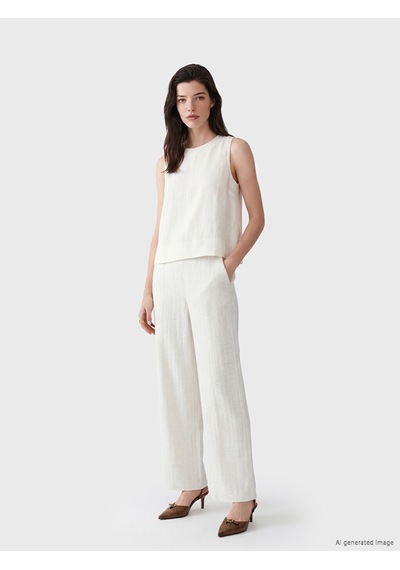 Lcw Comfort Beyaz Beli Lastikli Kadın Pantolon