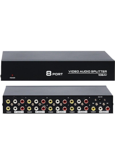 Powermaster 8 Port Video Audio Splitter Video Çoklayıcı