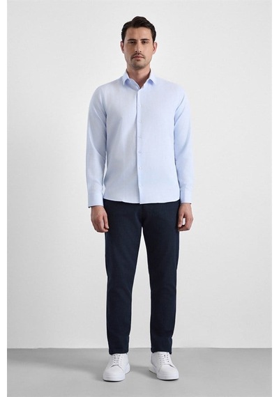 Süvari Buz Mavi Slim Klasik Yaka Casual Gömlek Gm2024700622-m01