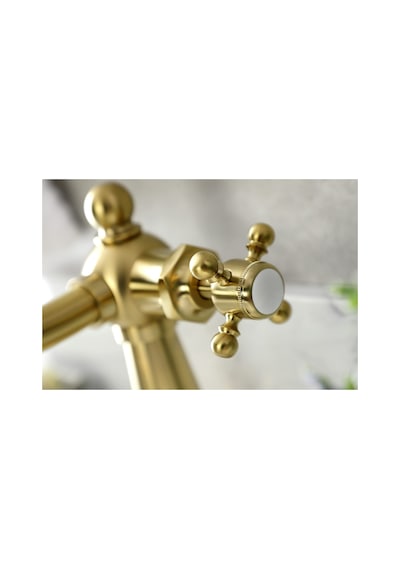 Kingston Brass Ksd154bxbb Denizcilik Tek Saplı Basmalı Banyo Musluğu, Fırçalanmış Pirinç Altın