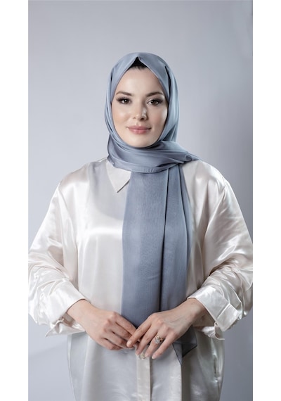 Hürrem Bone Antrasit Düz Klasik Şal Şifon Kumaş Janjan Abiye 202108 25 Antrasit