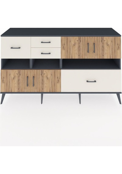 Hyperion Konsol 5 Raflı 4 Çekmeceli 4 Kapaklı 176x44x99 Antrasit- Antrasit-çam/aytaşı Hyperion Konsol 5 Raflı 4 Çekmeceli 4 Kapaklı 176x44x99 Antrasit- Antrasit-çam/aytaşı
