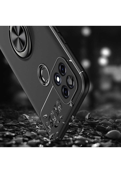Oppo A15 Kılıf Zore Ravel Yüzüklü Silikon Kılıf