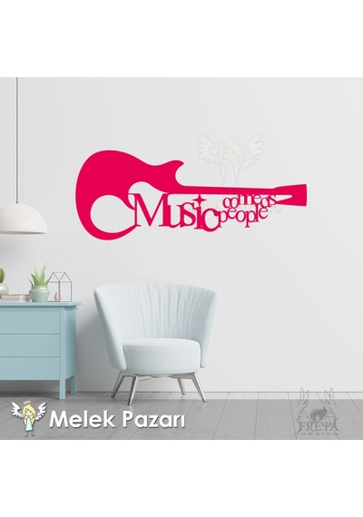 Müzik Gitar Sticker Duvar Dekoru