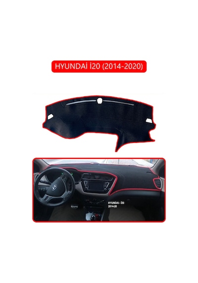 Hyundai İ20 2014-2020torpido Koruma Halısı Kırmızı Kenar