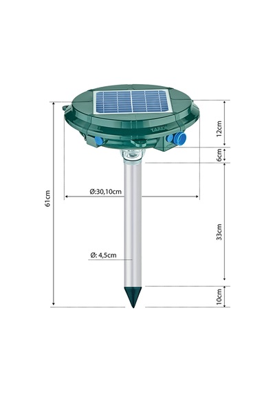 Solar Köstebek Fare Yılan Akrep Yarasa Kovucu Ultrasonik Ve Motor Titreşimli Cihaz
