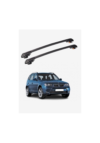 Bmw X3 2003-2010 Trx1 Thunder Carrier Kilitli Ara Atkı Taşıyıcı Tavan Barı Siyah