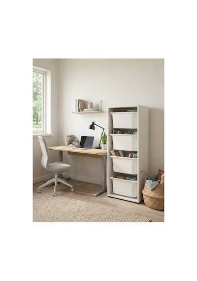 Nest 4 Büyük Sepetli Düzenleme Dolabı Y:108 G:45 D:30 Cm / Beyaz