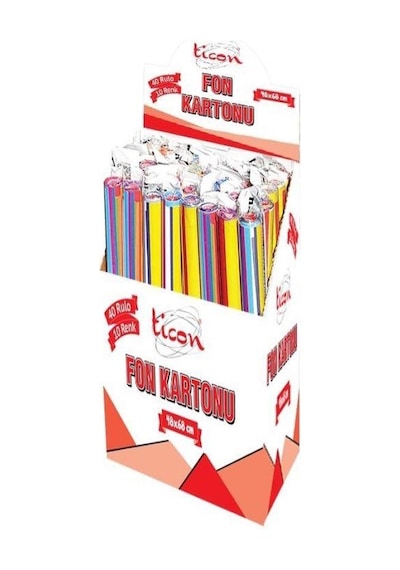 Ticon Fon Kartonu Rulo 10 Renk 48X68 Cm [298703]