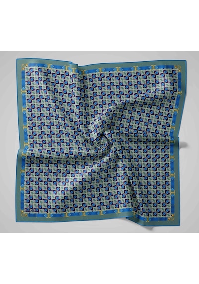 Silk Home Twill İpek Eşarp 11481-08 Çelik Mavi, Saks, Sarı, Mor