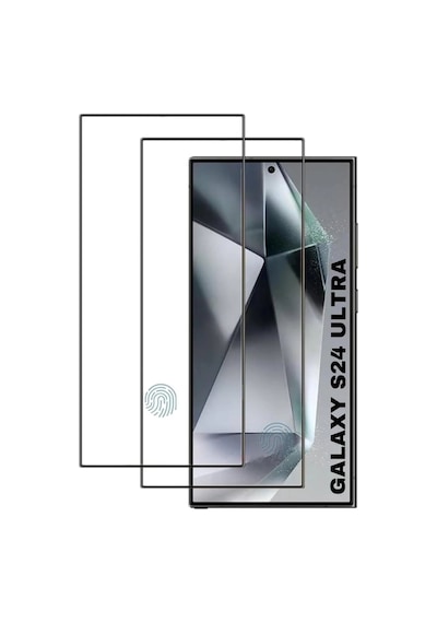 Samsung Galaxy S24 Ultra Tam Kaplayan Ekran Koruyucu Nano + Kamera Lens Koruyucu Siyah