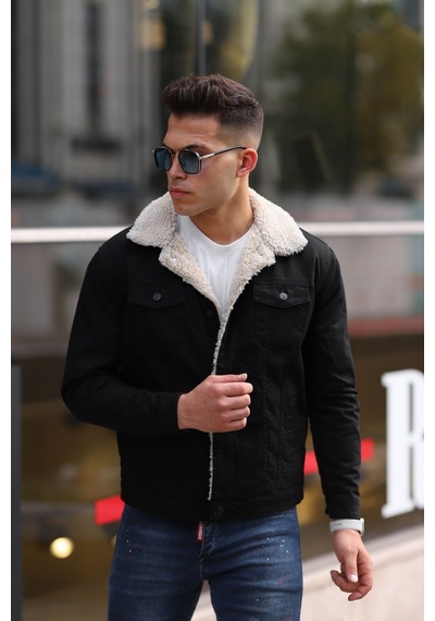 Serseri Jeans Erkek Kürklü Kot Ceket İçi Kürklü Kot Ceket