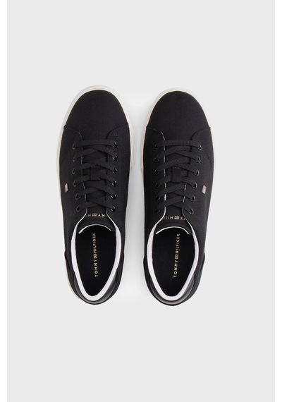Tommy Hilfiger Logolu Sneaker Ayakkabı Bayan Ayakkabı Fw0fw09102 Bds Siyah