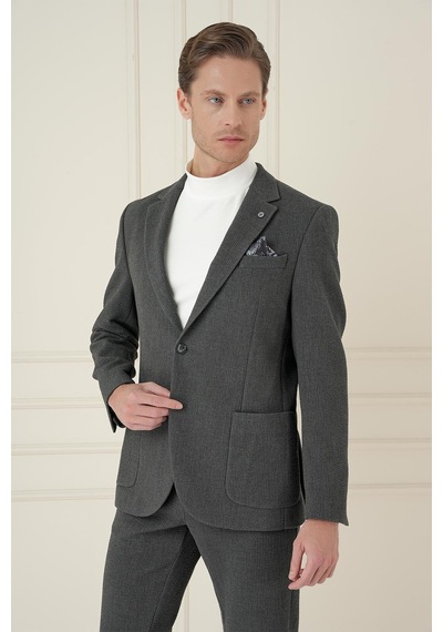 Efor C 694 Slim Fit Füme Spor Ceket Füme