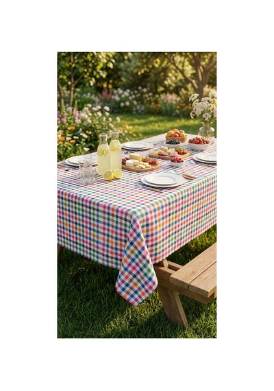 Pötikare Desen Piknik Örtüsü, Sofra Bezi Masa Örtüsü Çok Renkli - 874775068 Çok Renkli