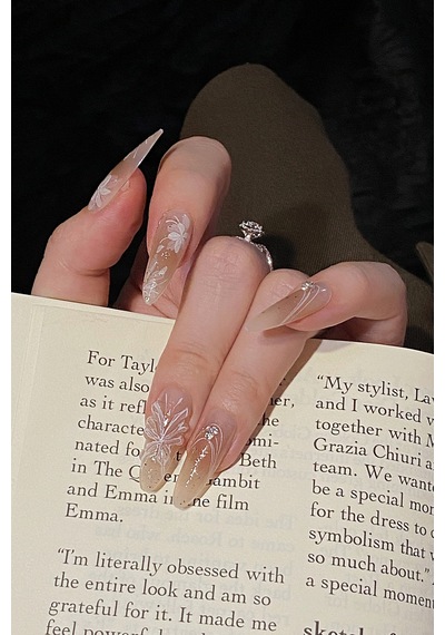 Xsmall Beden Uzun Stiletto Nail Art 10 Adet Takma Tırnak Seti T078 Uzun Stiletto