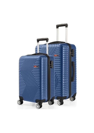 G&d Polo Suitcase Abs Kabin Ve Orta Boy Çivit Mavi 2'li Valiz Seti 600.05-set-ok Mavi