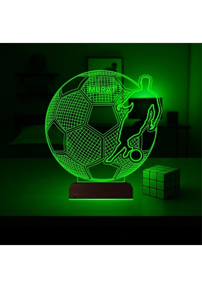 Luvivia Futbolcu Ronaldo Futbol Taraftar Kişiye Özel 3d Lamba - Masa Gece Lambası Şeffaf