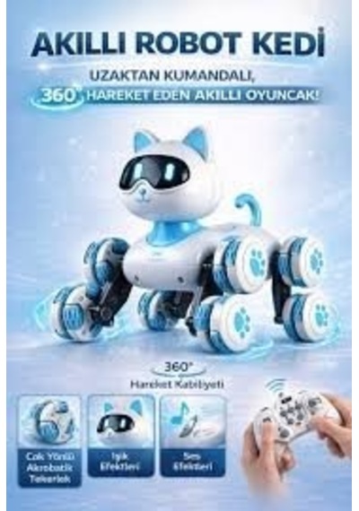 2.4g Uzaktan Kumandalı Akrobatik Kedi Robot - 360 Dönüş Ve Merdiven Tırmanma