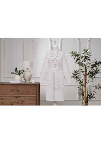 Özdilek Sculpted Kimono Bornoz L Beden Krem
