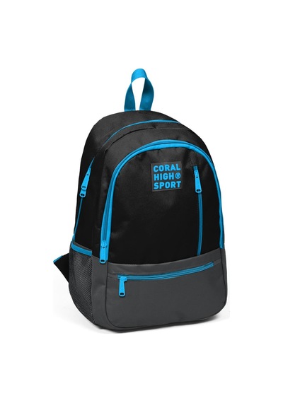 Coral High Sport Siyah Gri Üç Bölmeli Sırt Çantası 23458