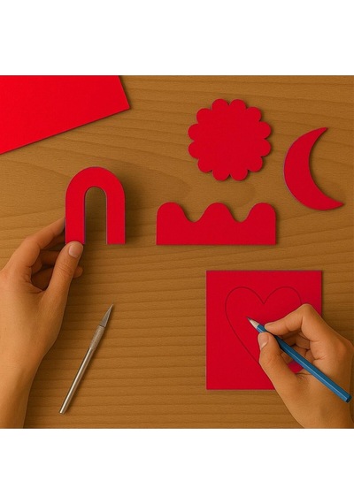 Sanatsal Kağıt Renkli Mukavva 35x50 5'li Kırmızı Kağıt Ürünleri