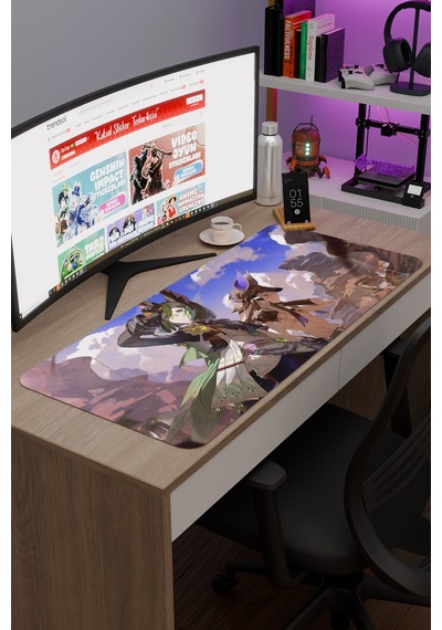 Tighnari Genshin Impact Anime Gacha V5 - 90x40 Xxl Gaming Mouse Pad Fare Altlığı