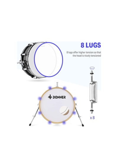 Donner Dds-520 5-parça 22" Akustik Davul Siyah