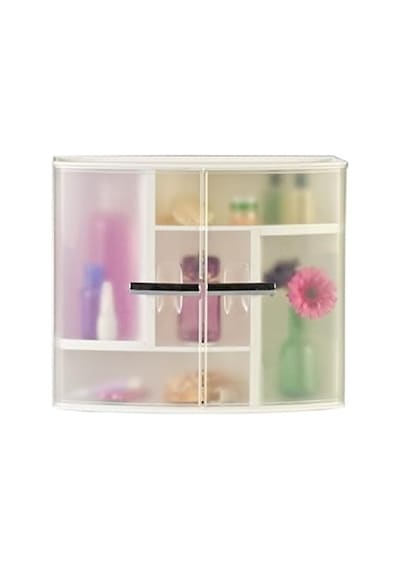 M-09416 Şeffaf Naturel Banyo Ecza Dolabı Açık Gri