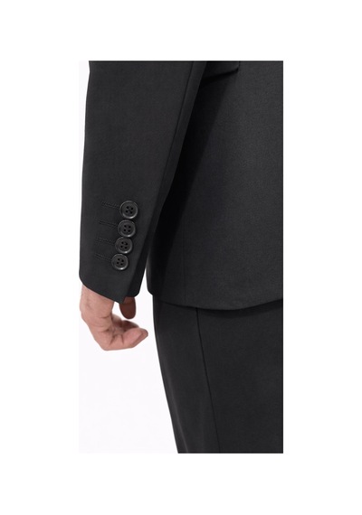 Erkek Slim Fit Takım Elbise Düz Dokulu Kırışmaya Dayanıklı Likralı Polyviskon Kumaş, Sivri Yaka, Tek Düğmeli, Çift Yır Siyah Erkek Slim Fit Takım Elbise Düz Dokulu Kırışmaya Dayanıklı Likralı Polyviskon Kumaş, Sivri Yaka, Tek Düğmeli, Çift Yır Siyah