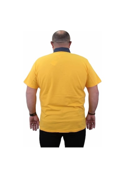 Starbattal Büyük Beden Polo Kot Yaka Tişört 23420 Sarı-Sarı