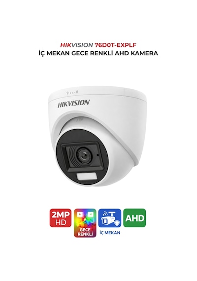 Ds-2ce76d0t-exlpf Gece Renkli Kamera 2mp Akıllı Led Dome