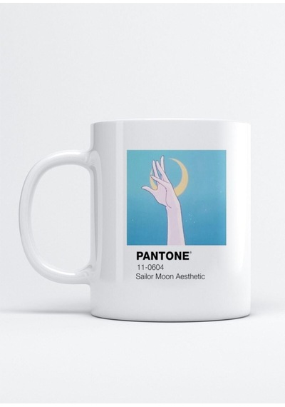 Pantone Sailor Moon Aesthetic Baskı Porselen Kupa Bardak Beyaz
