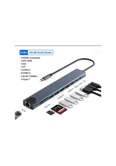 Zr795 Type-c 10 İn 1 Pd Çevirici Hmngo48-ıeg4874d Çok Renkli