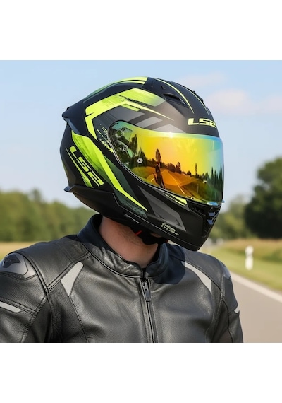 Ls2 Stream 2 Fury Mat Siyah-gri-neon Sarı Kask Çok Renkli