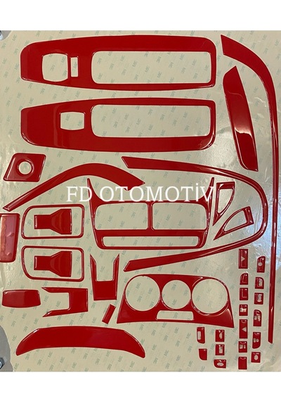 Fiat Doblo D3 Torpido, Konsol, Trim, Göğüs Maun Kaplama Kırmızı Renk