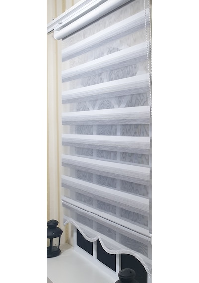 Zebra Stor Perde Gri Renk Geçişli Etek Dilimli St 013