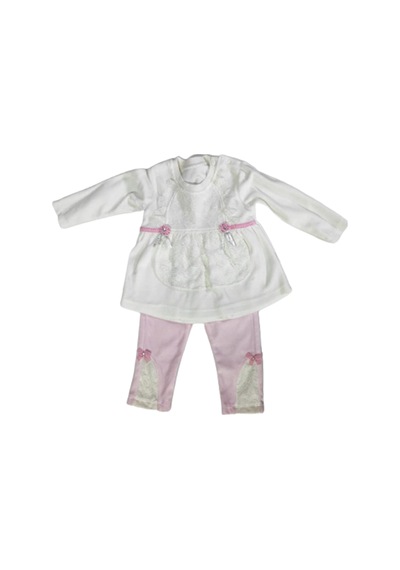 Baby Pearly kız bebek alt üst takım beyaz no 11 Beyaz