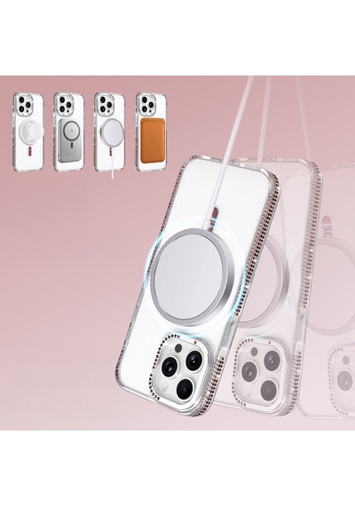 Maks Technology iPhone Uyumlu 14 Pro Max Kılıf M-safe Şarj Özellikli Mkst Tera Silikon Kapak - Şeffaf