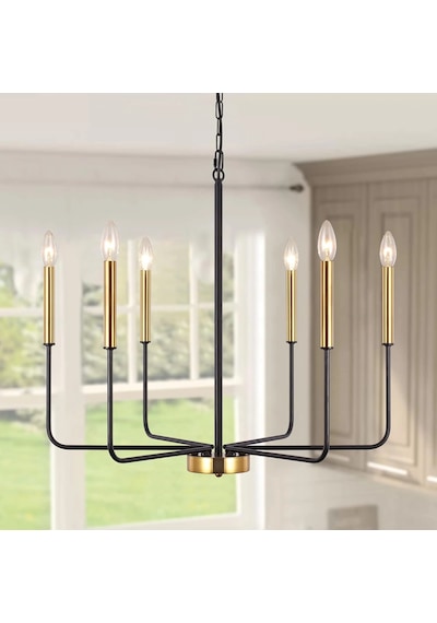 Wayli 6'li Modern Mat Siyah Eskitme Avize Salon Oturma Odası Yemek Odası Sarkıt Avize Eskitme Siyah
