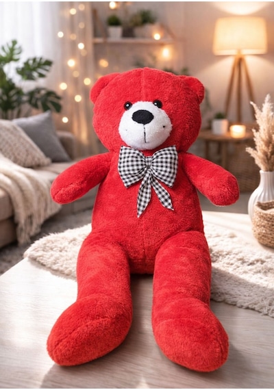 100 Cm Peluş Ayıcık Peluş Ayı Hediyelik Peluş Oyuncak Sevgiliye Kırmızı